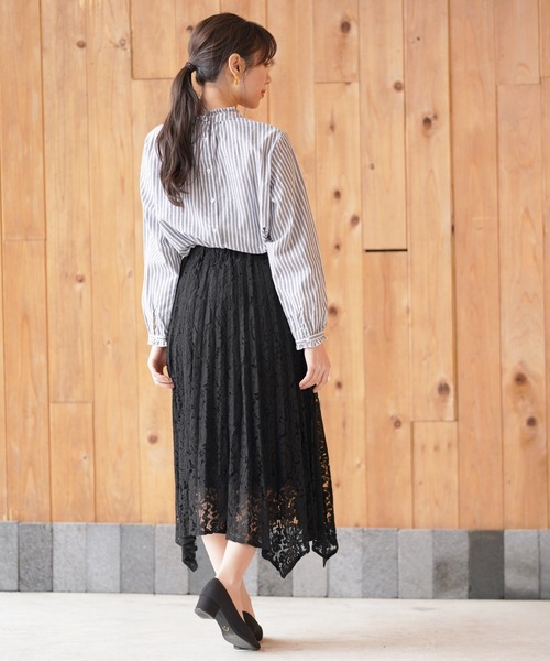 rps（アールピーエス）の「フリルネックブラウス（シャツ/ブラウス・レディース・ストライプ/ピンクベージュ/ブラック/オフホワイト/チェック/ブルーグリーン/グレー/ブラック系その他2・M）」の12枚目の写真