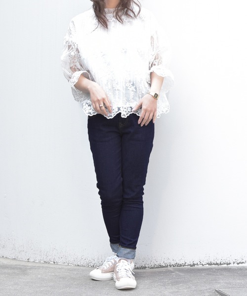 PairPair（ペアペア）の「レースシアーオーガンジーブラウス（シャツ/ブラウス・レディース・オフホワイト・FREE）」の3枚目の写真