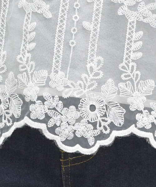 PairPair（ペアペア）の「レースシアーオーガンジーブラウス（シャツ/ブラウス・レディース・オフホワイト・FREE）」の10枚目の写真