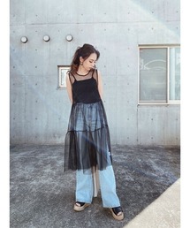 Sheer layered ワンピース