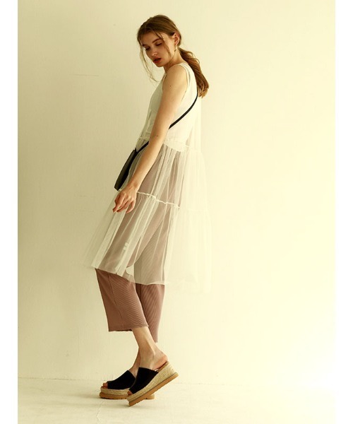 ACYM（アシーム）の「Sheer layered ワンピース（ワンピース・レディース・ホワイト/ブラック・FREE）」の3枚目の写真