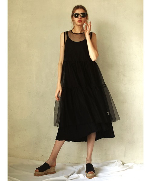ACYM（アシーム）の「Sheer layered ワンピース（ワンピース・レディース・ホワイト/ブラック・FREE）」の15枚目の写真