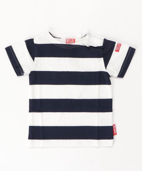 RED LABEL（レッドレーベル）の「ボーダーTシャツ（Tシャツ/カットソー・キッズ・レッド系その他/ブラウン/その他/ブルー/ネイビー/ブルー系その他/アッシュ/カーキ/レッド/その他1/その他2/ホワイト系その他/モカ/ブラウン系その他/レッド系その他2/グレー/ホワイト系その他2/グリーン/グレー系その他/チャコールグレー/パープル/サックスブルー/ライトグレー/ホワイト/レッド系その他3・150/140/160/120/90/130/100/110）」の4枚目の写真