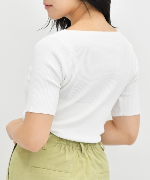 Ambre Neige(アンブルネージュ)の「リブニットトップス/【WEB/EC限定商品】(ニット/セーター・レディース・ホワイト/ブラック/ブルー/モカ・FREE)」の10枚目の写真
