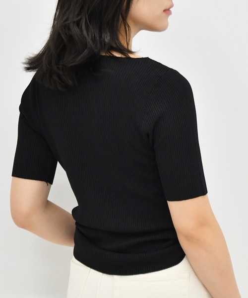 Ambre Neige(アンブルネージュ)の「リブニットトップス/【WEB/EC限定商品】(ニット/セーター・レディース・ホワイト/ブラック/ブルー/モカ・FREE)」の12枚目の写真
