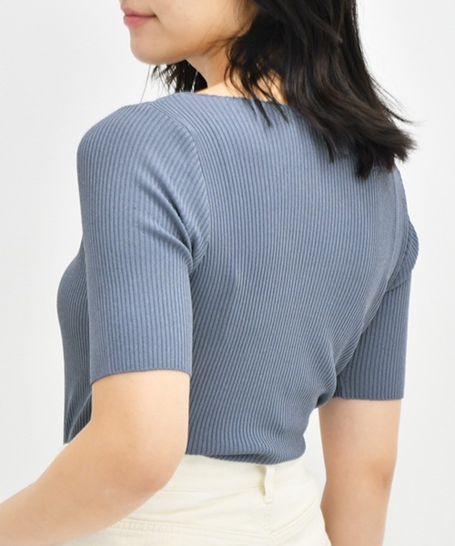 Ambre Neige(アンブルネージュ)の「リブニットトップス/【WEB/EC限定商品】(ニット/セーター・レディース・ホワイト/ブラック/ブルー/モカ・FREE)」の14枚目の写真