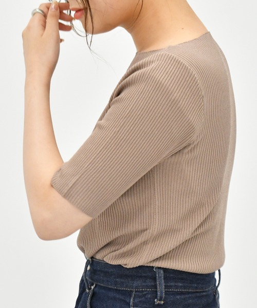 Ambre Neige(アンブルネージュ)の「リブニットトップス/【WEB/EC限定商品】(ニット/セーター・レディース・ホワイト/ブラック/ブルー/モカ・FREE)」の16枚目の写真