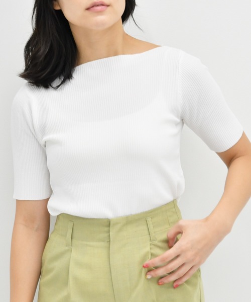 Ambre Neige(アンブルネージュ)の「リブニットトップス/【WEB/EC限定商品】(ニット/セーター・レディース・ホワイト/ブラック/ブルー/モカ・FREE)」の21枚目の写真