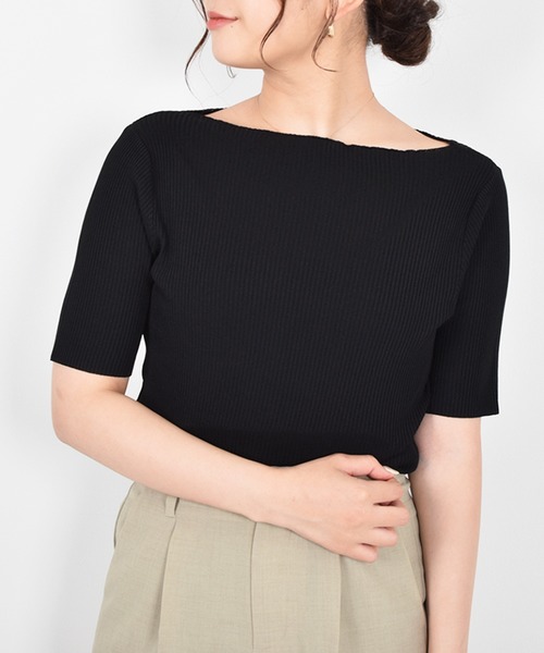 Ambre Neige(アンブルネージュ)の「リブニットトップス/【WEB/EC限定商品】(ニット/セーター・レディース・ホワイト/ブラック/ブルー/モカ・FREE)」の20枚目の写真