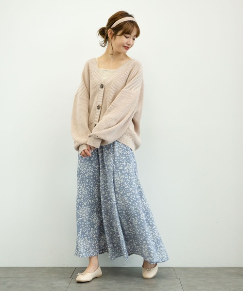 earth music&ecology(アースミュージックアンドエコロジー)の「【WEB限定】ドロップショルダー畦ニットカーディガン *(カーディガン/ボレロ・レディース・ベージュ/ピンク/アイボリー/ミント/モカ/ライトベージュ/ブラック/グレイッシュベージュ・FREE)」の13枚目の写真