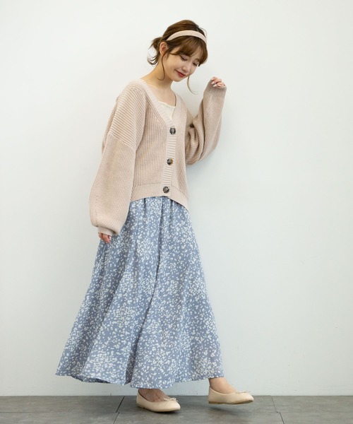 earth music&ecology(アースミュージックアンドエコロジー)の「【WEB限定】ドロップショルダー畦ニットカーディガン *(カーディガン/ボレロ・レディース・ベージュ/ピンク/アイボリー/ミント/モカ/ライトベージュ/ブラック/グレイッシュベージュ・FREE)」の14枚目の写真