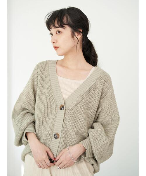 earth music&ecology(アースミュージックアンドエコロジー)の「【WEB限定】ドロップショルダー畦ニットカーディガン *(カーディガン/ボレロ・レディース・ベージュ/ピンク/アイボリー/ミント/モカ/ライトベージュ/ブラック/グレイッシュベージュ・FREE)」の22枚目の写真