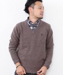 coen | ラムウールＶネックニットプルオーバー(ニット/セーター)