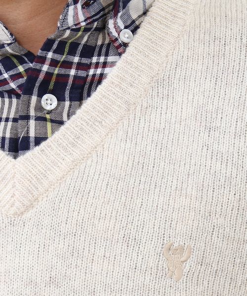 coen（コーエン）の「ラムウールＶネックニットプルオーバー（ニット/セーター・メンズ・ネイビー/ピンク/ダークグリーン/パープル/ブラック/オフホワイト/ブラウン/ライトグレー・X-LARGE/LARGE/MEDIUM/SMALL）」の15枚目の写真