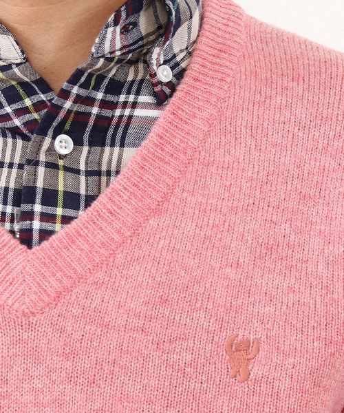 coen（コーエン）の「ラムウールＶネックニットプルオーバー（ニット/セーター・メンズ・ネイビー/ピンク/ダークグリーン/パープル/ブラック/オフホワイト/ブラウン/ライトグレー・X-LARGE/LARGE/MEDIUM/SMALL）」の11枚目の写真