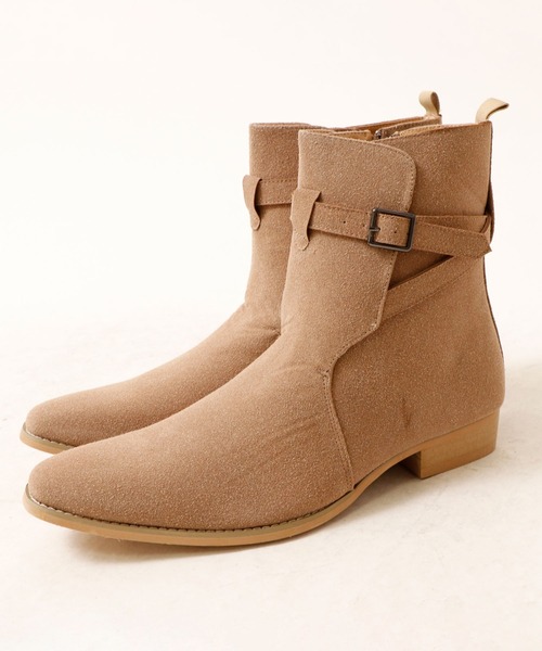 【セール】【LOVEHUNTER】ＰＵレザーベルトヒールデザインブーツ（ブーツ）｜LOVEHUNTER（ラブハンター）