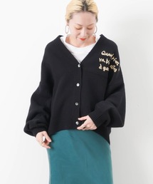 blanc basque | BLANC basque ブランバスク 文字チェーン刺繍ニットカーディガン(カーディガン/ボレロ)