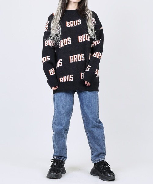 DING（ディング）の「DING/BROSロゴニット（ニット/セーター・レディース・ホワイト/ブラック/グリーン・FREE）」の5枚目の写真