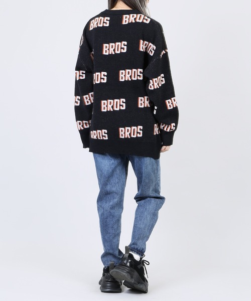 DING（ディング）の「DING/BROSロゴニット（ニット/セーター・レディース・ホワイト/ブラック/グリーン・FREE）」の7枚目の写真