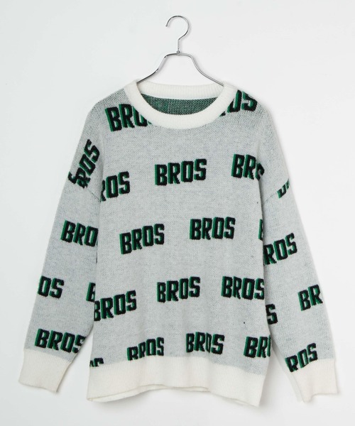DING（ディング）の「DING/BROSロゴニット（ニット/セーター・レディース・ホワイト/ブラック/グリーン・FREE）」の8枚目の写真