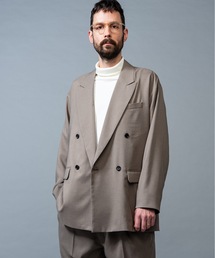 MR.OLIVE | 【セットアップ対応】ストレッチ ウェザー / ビッグシルエット  ソフト ダブルジャケット(テーラードジャケット)