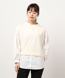 INTERPLANET | ハイネックレイヤード風プルオーバー(Tシャツ/カットソー)