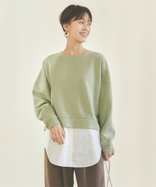 titivate(ティティベイト)の「裏シャギーシャツレイヤードプルオーバー(Tシャツ/カットソー・レディース・ライトグリーン/ブラック/ライトパープル/ベージュ・M)」の3枚目の写真