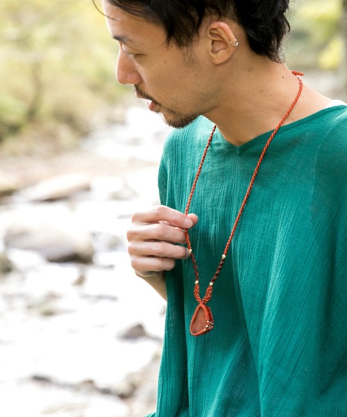 チャイハネ（チャイハネ）の「【チャイハネ】羊飼いのお守り風ネックレス（ネックレス・メンズ・ホワイト/ネイビー/ブラウン/レッド/グリーン・FREE）」の5枚目の写真