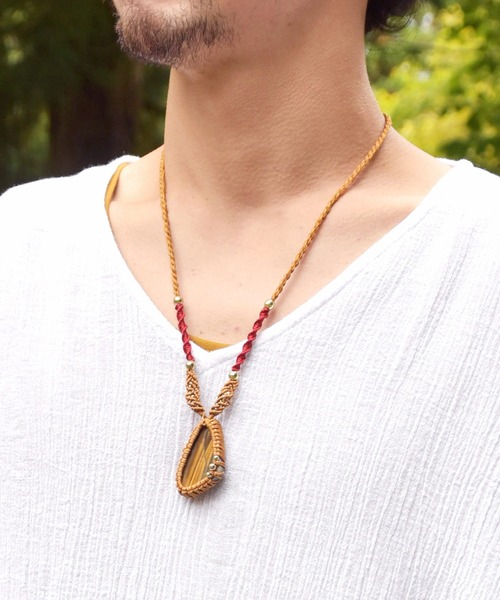 チャイハネ（チャイハネ）の「【チャイハネ】羊飼いのお守り風ネックレス（ネックレス・メンズ・ホワイト/ネイビー/ブラウン/レッド/グリーン・FREE）」の19枚目の写真