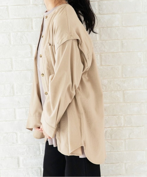 Mysa&Liina（ミーサリーナ）の「袖スリット開きシャツアウター（シャツ/ブラウス・レディース・キナリ/ベージュ/ブラック・M）」の18枚目の写真