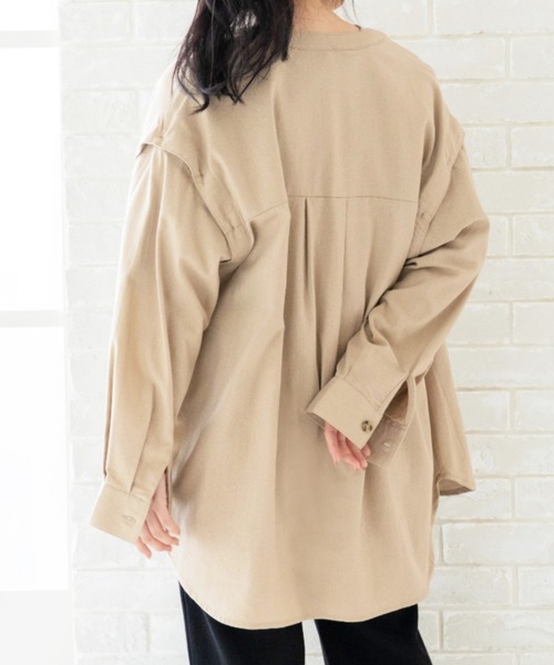 Mysa&Liina（ミーサリーナ）の「袖スリット開きシャツアウター（シャツ/ブラウス・レディース・キナリ/ベージュ/ブラック・M）」の19枚目の写真