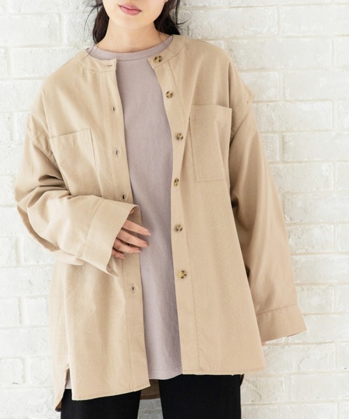 Mysa&Liina（ミーサリーナ）の「袖スリット開きシャツアウター（シャツ/ブラウス・レディース・キナリ/ベージュ/ブラック・M）」の21枚目の写真