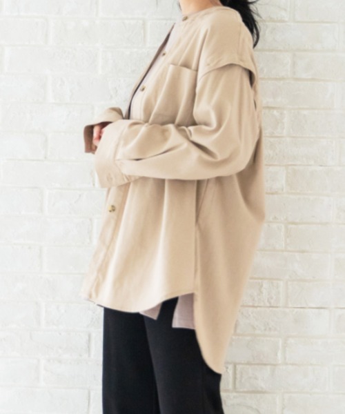 Mysa&Liina（ミーサリーナ）の「袖スリット開きシャツアウター（シャツ/ブラウス・レディース・キナリ/ベージュ/ブラック・M）」の22枚目の写真