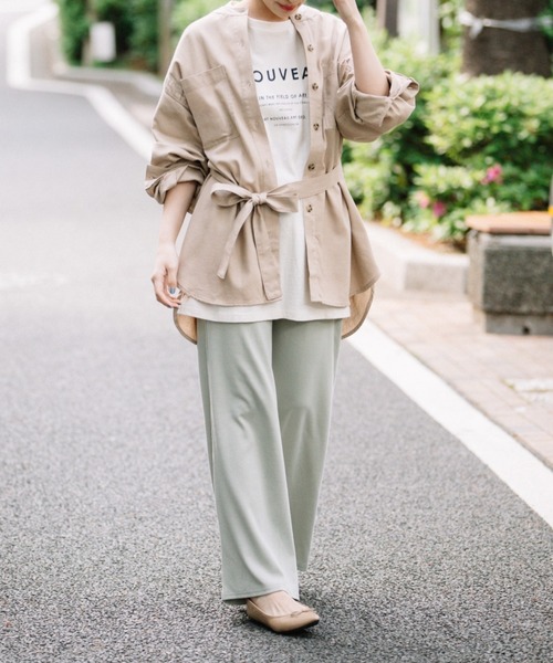 Mysa&Liina（ミーサリーナ）の「袖スリット開きシャツアウター（シャツ/ブラウス・レディース・キナリ/ベージュ/ブラック・M）」の10枚目の写真