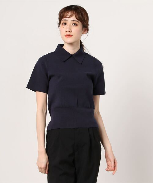 3.1 Phillip Lim（スリーワンフィリップリム）の「3.1 PHILLIP LIM / ニットポロ（ニット/セーター・レディース・ネイビー・X-SMALL）」の2枚目の写真