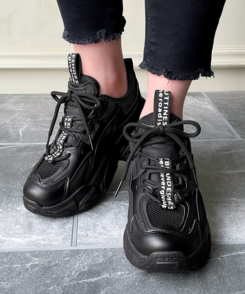 JUNOAH（ジュノア）の「厚底スニーカー（スニーカー・レディース・ブラック/ホワイト/クリーム・40/38/39/36/37）」の7枚目の写真