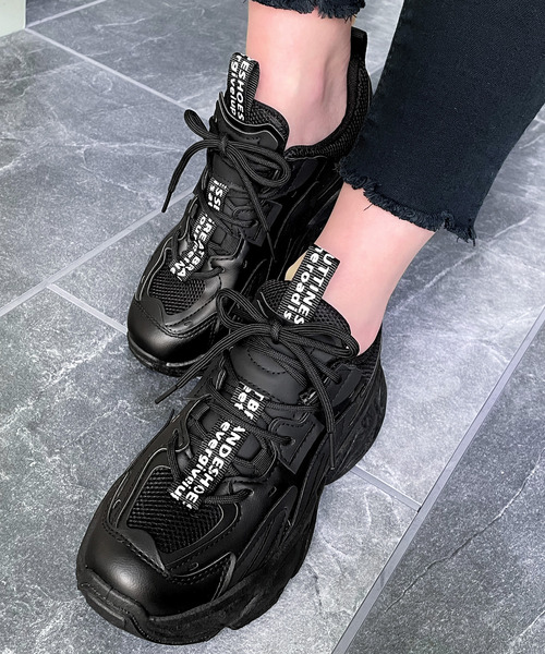 JUNOAH（ジュノア）の「厚底スニーカー（スニーカー・レディース・ブラック/ホワイト/クリーム・40/38/39/36/37）」の10枚目の写真