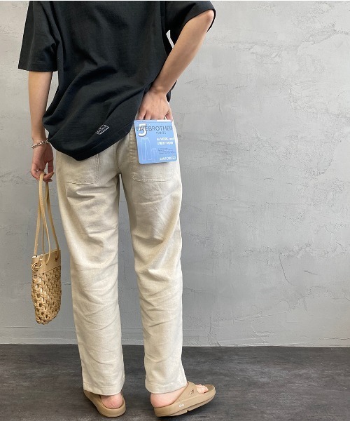 FIVE BROTHER（ファイブブラザー）の「[FIVE BROTHER/ファイブブラザー] リネンイージーパンツ（その他パンツ・レディース・グレー/ベージュ/ナチュラル/ブラック・S）」の4枚目の写真