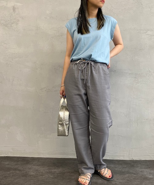 FIVE BROTHER（ファイブブラザー）の「[FIVE BROTHER/ファイブブラザー] リネンイージーパンツ（その他パンツ・レディース・グレー/ベージュ/ナチュラル/ブラック・S）」の7枚目の写真