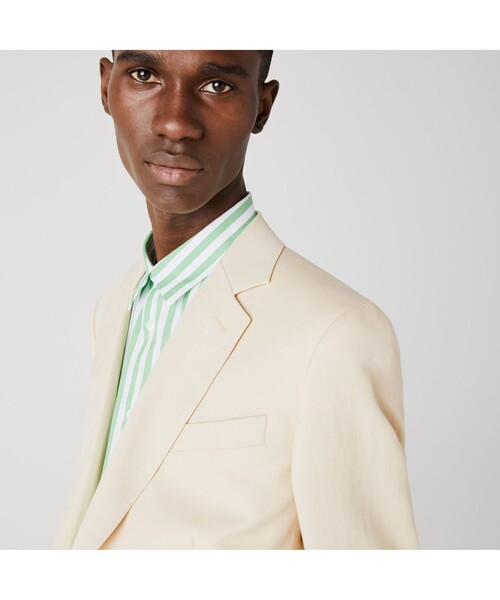 LACOSTE コットン×リネン×リヨセルブレンドジャケット元値57200円 LACOSTE コットン×リネン×リヨセルブレンドジャケット元値57200円