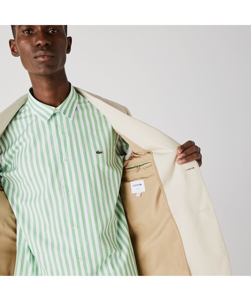 LACOSTE コットン×リネン×リヨセルブレンドジャケット元値57200円 LACOSTE コットン×リネン×リヨセルブレンドジャケット元値57200円