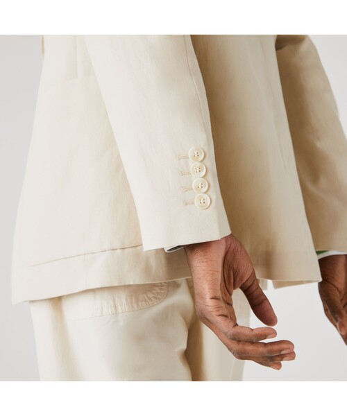 LACOSTE コットン×リネン×リヨセルブレンドジャケット元値57200円 LACOSTE コットン×リネン×リヨセルブレンドジャケット元値57200円