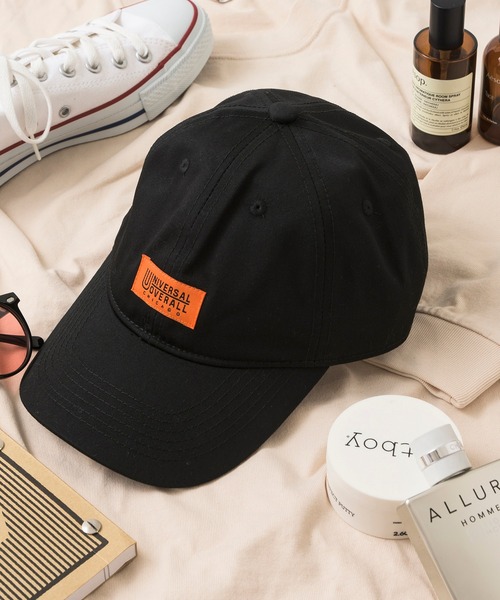 UNIVERSAL OVERALL（ユニバーサルオーバーオール）の「【UNIVERSAL OVERALL】ベーシックロゴTCツイルキャップ YMY（キャップ・メンズ・ブラック/ベージュ/アイボリー/ネイビー/ダークグリーン/グレー・FREE）」の3枚目の写真