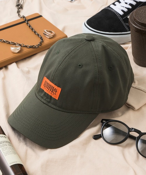 UNIVERSAL OVERALL（ユニバーサルオーバーオール）の「【UNIVERSAL OVERALL】ベーシックロゴTCツイルキャップ YMY（キャップ・メンズ・ブラック/ベージュ/アイボリー/ネイビー/ダークグリーン/グレー・FREE）」の5枚目の写真