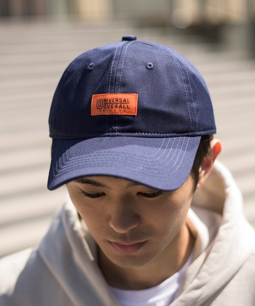 UNIVERSAL OVERALL（ユニバーサルオーバーオール）の「【UNIVERSAL OVERALL】ベーシックロゴTCツイルキャップ YMY（キャップ・メンズ・ブラック/ベージュ/アイボリー/ネイビー/ダークグリーン/グレー・FREE）」の13枚目の写真