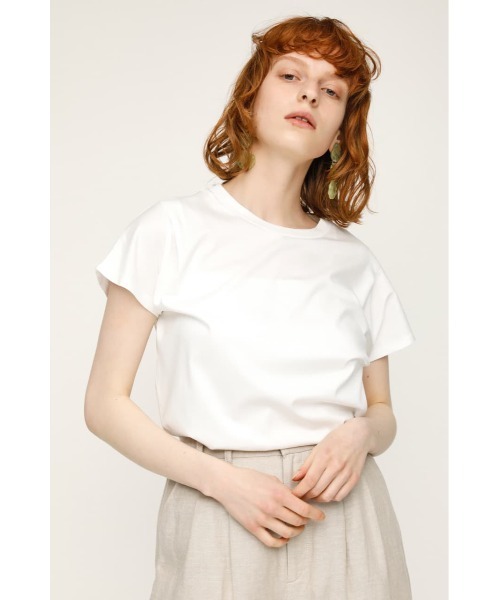 SLY（スライ）の「MERCERIZE SHOULDER TUCK T/SH ショルダー タック Tシャツ（Tシャツ/カットソー・レディース・ブラック/オフホワイト/ミント・FREE）」の2枚目の写真