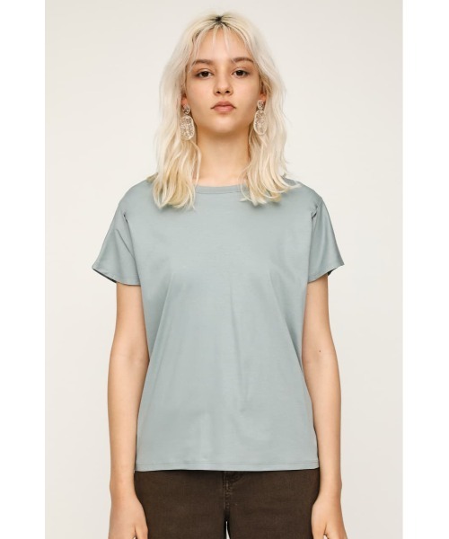SLY（スライ）の「MERCERIZE SHOULDER TUCK T/SH ショルダー タック Tシャツ（Tシャツ/カットソー・レディース・ブラック/オフホワイト/ミント・FREE）」の18枚目の写真