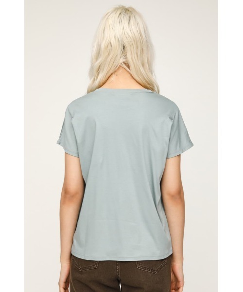 SLY（スライ）の「MERCERIZE SHOULDER TUCK T/SH ショルダー タック Tシャツ（Tシャツ/カットソー・レディース・ブラック/オフホワイト/ミント・FREE）」の15枚目の写真