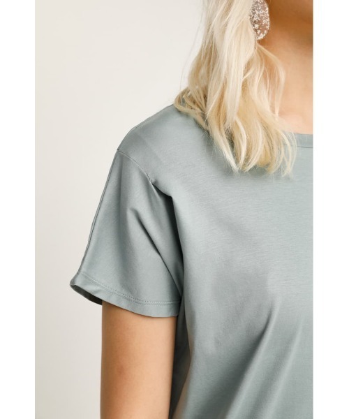 SLY（スライ）の「MERCERIZE SHOULDER TUCK T/SH ショルダー タック Tシャツ（Tシャツ/カットソー・レディース・ブラック/オフホワイト/ミント・FREE）」の6枚目の写真