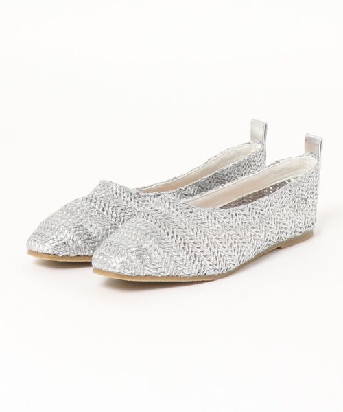 KOBE LETTUCE（コウベレタス）の「ラタン調セミスクエアトゥフラットパンプス（パンプス・レディース・ブラック/シルバー/ブラウン/アイボリー・LL/L/M/S）」の17枚目の写真